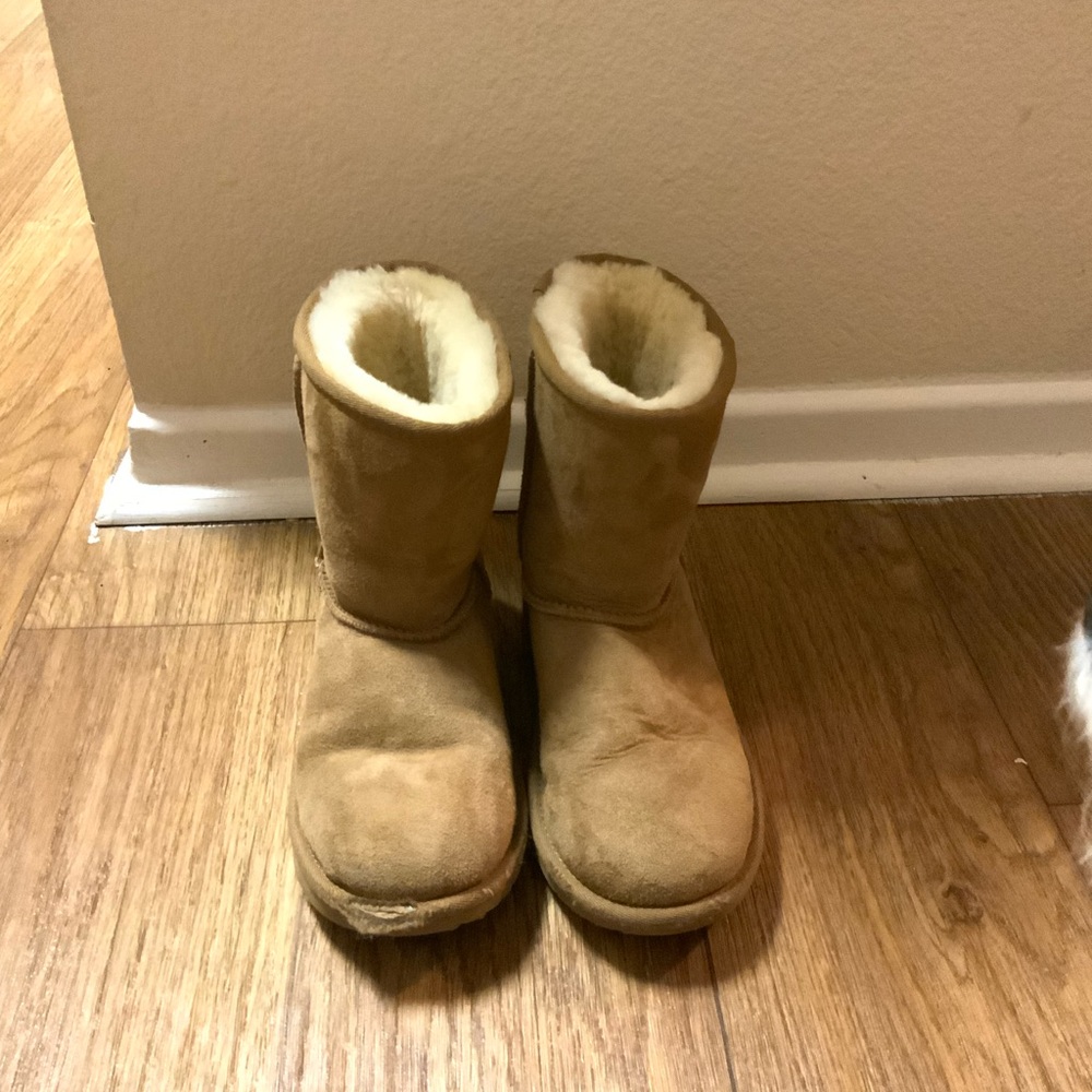 UGG Tan Boots with Suede Material and Plush Lining size 4